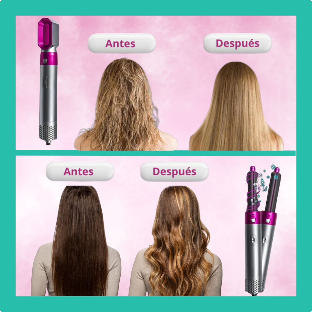 Cepillo 5 en 1: La Solución Todo-en-Uno para Tu Estilo Perfecto